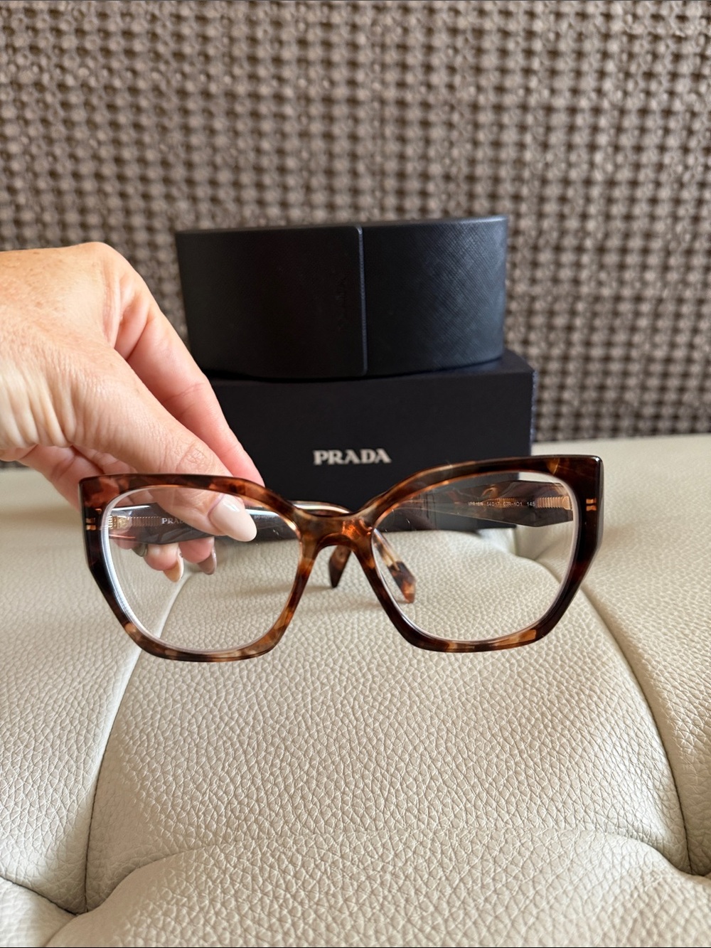 Prada Women's Brown Tortoiseshell Cat-Eye Glasses